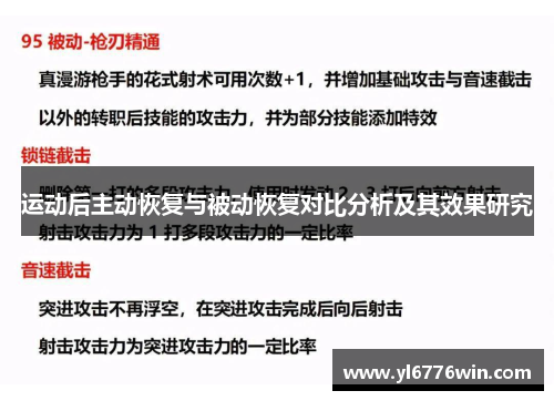 运动后主动恢复与被动恢复对比分析及其效果研究